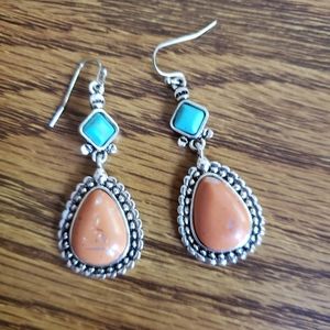 Peach Turquoise Earrings